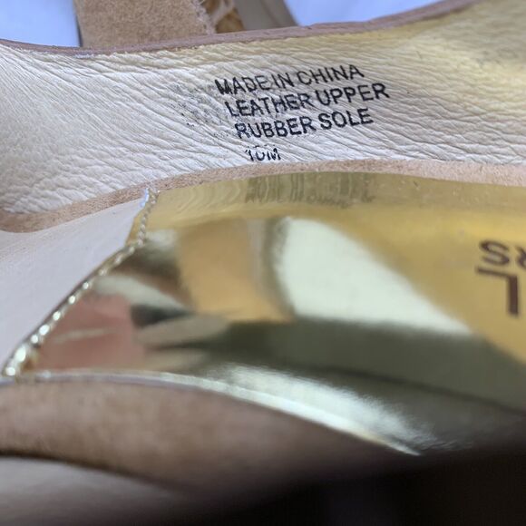 Michael Kors Pumps Women's Size 10 Brown Leather Tan Peep Toe Coquette - Picture 8 of 8